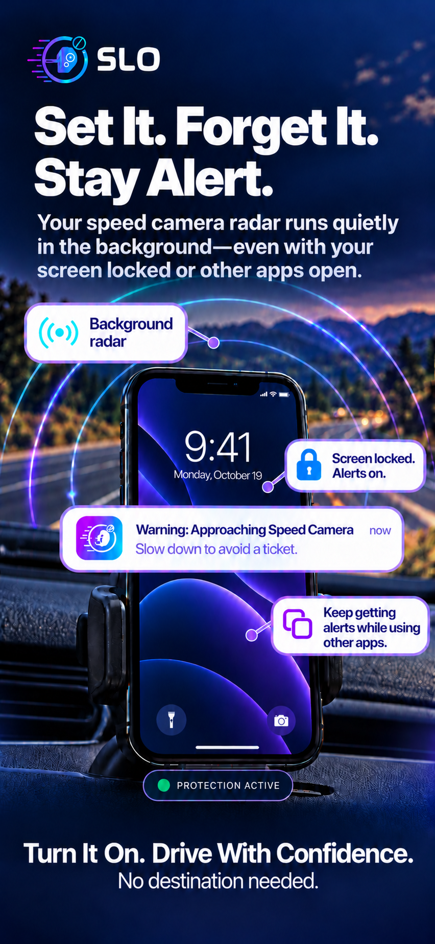 SLO background alerts with the phone locked